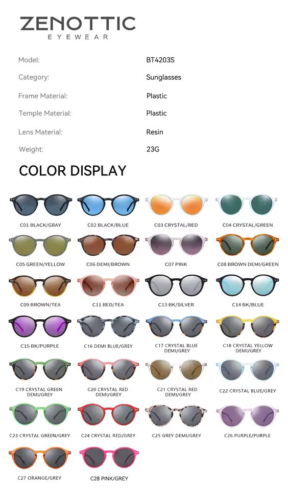 ZENOTTIC (S Size) Retro Circular Polarized Sunglasses 2024 2025 Men Women Vintage Small Round Sun Glasses UV400 Goggles Shades